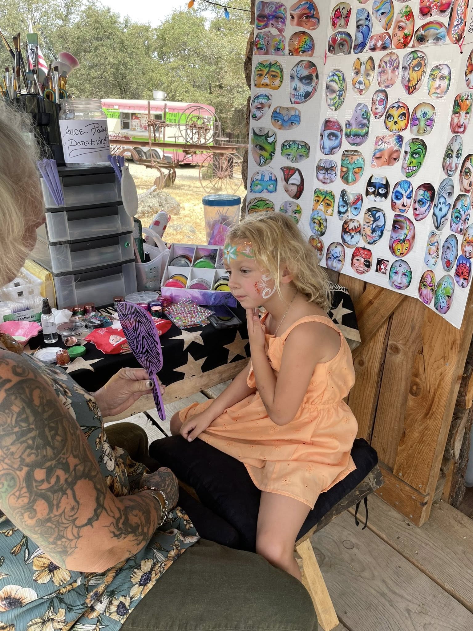 Face painting at Charlton Ranch